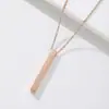 Cubo de Deseos de Acero Inoxidable Pilar Transfronterizo Láser Material Regalo Publicitario Regalo Grabado Colgante de Collar Largo Tridimensional