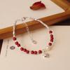 Pulseira de ágata vermelha natural de alta qualidade sino laço cinábrio vermelho mulheres Natal Ano Novo joias atacado