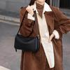 Bolsa de Couro Bovino de Primeira Camada com Padrão Lichia, Nova Bolsa Feminina de Couro Genuíno Estilo Francês, Bolsa de Ombro de Alta Qualidade, Bolsa de Mão, Bolsa de Axila