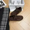 Zapatos Deportivos Casuales de Cuero Mate Retro Súper Suaves Zapatos de Entrenamiento Alemanes para Mujer Otoño Versátiles con Cordones Zapatos para Correr Forrest Gump