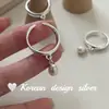 Joyería elegante de plata brillante estilo japonés y coreano, plata de ley S925, colgante de perla natural, anillo abierto, simple y de alta gama