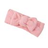 Diadema europea y americana para niños, linda banda para el cabello de felpa para bebé, invierno cálido, color sólido, accesorios para el cabello, diadema con lazo para bebé