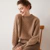 Suéter de cashmere com gola redonda feminino de três fios grosso pesado solto tamanho malha pura cashmere suéter interno