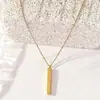 Novo colar de aço de titânio masculino e feminino personalidade retangular coluna personagem escultura pingente de aço inoxidável acessórios avançados sentido colar