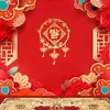 Estudio Fotográfico Tela de Fondo China Fotografía de Niños Disfraz Retrato Familiar de Año Nuevo Papel de Fondo Rojo