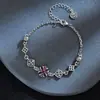 Novo Bracelete de Cruz com Zircônia Rosa de Alto Padrão Nicho Requintado Luxo Leve Retrô Joia para Melhor Amiga Joias Meilong