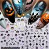 Cross-border novos adesivos da arte do prego ins Halloween dos desenhos animados morcego crânio abóbora laser adesivos de unhas atacado prego