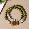 Pulsera de Sándalo Verde Natural de Mano Li Pulsera de Loto Cuentas de Buda Joyería para Parejas Estudiantes Placa para Jugar Wen Jugar Sándalo Joyería para Hombres y Mujeres