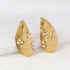 Pendientes de Acero Inoxidable para Mujer Estilo Playa Transfronterizo Europeo y Americano Estilo Estrella de Mar Color Dorado Chapado en Oro de 18 Quilates Joyería para Orejas que Conserva el Color