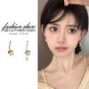 Pendientes de borlas de perlas y flores francesas para mujer, aretes únicos y elegantes, aretes ligeros de lujo de alta gama, aretes de plata esterlina