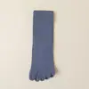 Meias de Cano Médio com Dedos Separados Femininas para Primavera e Outono Meias Absorventes de Suor para Dedos Estilo Japonês Meias de Cor Simples Meias Finas de Cano Médio para Verão