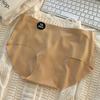 Ropa Interior Antibacteriana de Seda de Morera 7A sin Costuras de Seda Helada de Cintura Media para Mujer, Color Maillard, Hidratante para la Piel de Leche, Calzones que No Cubren la Cadera