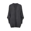 Elegante cardigã de tricô com mangas morcego para outono e inverno, casaco suéter de outer wear, xale com um clima descontraído e atmosférico, blusa de caimento solto