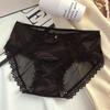 Ins estilo francês ~ cetim cílios renda cueca meninas seda textura amora seda virilha sexy respirável cintura média