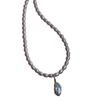 Collar de perlas de agua dulce estilo retro francés con diseño suu, colgante de perlas con detalles plateados, cadena de clavícula