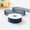 Cinta de Gasa de Nieve Translúcida Flor de Seda 2.5cm 100 Yardas Material para Lazos de Pasteles y Accesorios para el Cabello