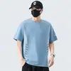 Camiseta de Manga Corta para Hombre Tallas Grandes Verano 2026 Nueva Ropa Holgada para Hombre Moderna Versátil Estilo Hong Kong Transpirable Casual para Hombre