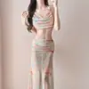 Traje de baño para vacaciones en Bali Bikini dividido para mujer Tres piezas Tie-Dye Dulce Costa Marítima Aguas Termales Sexy Aguas Termales Mujer
