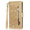 Adecuado para Samsung S26 Funda de Cuero, A57 Billetera con Cremallera y Brillo, Portatarjetas, Correa de Mano, Funda para Redmi Note15, A37