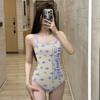 2025Ins Nuevo Traje de Baño de Una Pieza Triángulo Japonés y Coreano Lindo para Mujer Cubre la Piel y Luce Delgado Estilo Vacacional