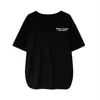 Camiseta Blanca con Abertura para Mujer Talla Grande Manga Media Longitud Media Letras de Moda Verano Sencilla Cuello Redondo Top Pulóver para Mujer Moderno