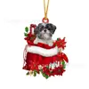 2023 transfronteiriço novo criativo Natal cachorro boneco de neve enfeites acrílico plano carro enfeites Decorações de Natal