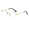 Gafas de Alta Gama con Aspecto Natural, Forma Ovalada, Gafas de Medio Marco Taizhou de Alta Calidad para Hombres y Mujeres, Elegantes y Adecuadas para la Miopía