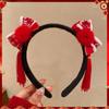 Lindo Diadema de Oso para Mujer Año Nuevo Diadema de Moño de Felpa Rojo Pinzas para el Cabello Nueva Celebración Festival de Primavera Accesorios para el Cabello Tocado