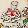Fábrica de Origem Patch Bordado de Caveira Estilo Punk Desenho Animado Decoração DIY Acessórios para Roupas Patch Bolsa Tecido Bordado Patch