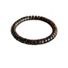 Pulseira de Tabletes de Agarwood com Fatias de Corte Reto, Qi Naan Amarelo Natural, Sândalo de Qualidade Submersível em Água e Contas Cilíndricas Feitas à Mão