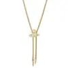 Collar de Borla de Zirconia Saturno Tirable y Ajustable para Mujer Accesorios de Cadena Larga para Suéter de Lujo Accesible Japonés y Coreano Gama Alta de Nicho