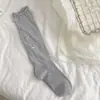 Calcetines JK Lolita con lazo estilo ballet, calcetines blancos altos hasta la pantorrilla para mujer, calcetines con volantes puros e inocentes, calcetines de verano sin costuras