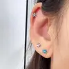 Broca para Perforación de Oreja de Aleación de Titanio F136 Engaste de Garras Estrella de Cinco Puntas Circonita Cabeza de Labret Stud Joyería para Perforación de Cartílago de Oreja G23