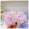 Camisa Base para Cachorro com Mangas Bufantes Florais Pequenas, Veludo Macio Algodão Bebê Roupas de Pet, Yorkshire Maltês Princesa Fofa