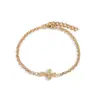 Pulseira Cruz de Diamante Estilo Retrô Personalizada para Mulheres Estilo Ins Moda Nicho Hip-Hop Versátil Moda Pulseiras de Casal