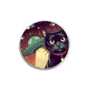 Broche de Gato Negro Espacial Genial Insignia de Metal Accesorios para Ropa Pines de Solapa Redondo Patrón Geométrico de Paisaje Venta al por Mayor de Fábrica