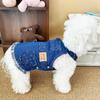 Vestido Geométrico Pastoral Jeans de Praia Roupas Fofas para Cachorro Roupas de Outono Teddy Maltês Yorkshire Pet