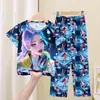 Pijama de Verano para Niños de Tailandia, Camiseta de Manga Corta y Pantalones Cortos, Delgado, Infantil, Nuevo 2025, Ropa de Casa para Niños, Traje para Niños Medianos y Grandes