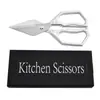 Mejoradas para mayor filo y facilidad de uso. Tijeras de cocina especiales de acero inoxidable, multifuncionales, engrosadas y que ahorran esfuerzo, tijeras para huesos de pollo con cabeza grande.
