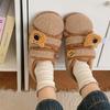 Bloqueo de Color Simple Estilo Birkenstock Creativo Velcro Oso Lindo Otoño e Invierno Felpa Moda de Moda Casual Zapatos de Algodón