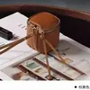 Bolsa de Armazenamento para Pulseira com Zíper Vintage, Bolsa Compacta para Joias, Bolsa de Armazenamento de Noz, Bolsa de Armazenamento para Contas, Porta-Moedas de Couro Genuíno