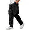 2026 Transfronterizos Verano Hombres Únicos Estilo Americano Versátiles Pantalones con Cordón Color Sólido Casual Modernos Cómodos Pantalones Cargo En Stock