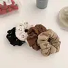Anillo para el pelo de intestino grueso con cara sonriente de dibujos animados, joyería de tienda de 2 yuanes, accesorios para el cabello coreanos, tocado, simple, color té con leche, cuerda para el pelo de niñas
