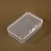 Caixa organizadora pequena transparente de PP com tampa flip-top 7,4x5cm compartimento único portátil para organizar arte de unhas, unhas postiças, acessórios e ferramentas
