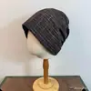 Sombrero de Estilo Páramo Cuadros Retro Punta-Punta Sombrero Turbante Sexy Americano Ligero y Transpirable Sombrero de Felpa Jersey Sombrero de Invierno para Mujer