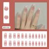 Uñas Vestibles Nuevas de Verano Cortas, Uñas Vestibles con Blanqueamiento Degradado, 24 Piezas, Venta al por Mayor de Uñas de Alta Gama