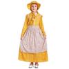 Vestido Pastoral de Niña Colonial Floral Amarillo Suministro de Amazon Disfraz de Pionero de la Pradera