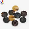 Botones de Resina Flor de Palo de Cuatro Agujeros con Bordes Biselados para Trajes, Botones de Abrigo, Botones de Gabardina, En Stock