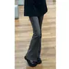 Jeans Elásticos de Pierna Ancha con Borde Deshilachado Negro y Gris para Mujer, Nuevo Estilo de Verano, Tallas Grandes, Adelgazantes, Talla Grande, Tipo de Cuerpo Pera, Pantalones de Campana