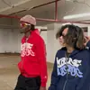 En Stock 2026 Nuevo Sudadera con Cremallera y Estampado de Letras de Espuma Estilo Callejero Hip-Hop Europeo y Americano para Adolescentes Ropa Casual